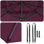 Parasol Roma de Brazo Lateral Rojo y Negro 352 x 251 x 260 cm