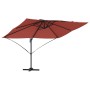 Parasol Roma de Brazo Lateral Rojo y Negro 352 x 251 x 260 cm
