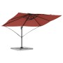 Parasol Roma de Brazo Lateral Rojo y Negro 352 x 251 x 260 cm