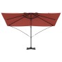 Parasol Roma de Brazo Lateral Rojo y Negro 352 x 251 x 260 cm