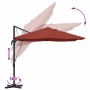 Parasol Roma de Brazo Lateral Rojo y Negro 352 x 251 x 260 cm