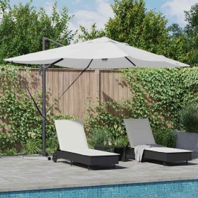 Parasol Roma de Brazo Lateral Beige y Negro 352 x 251 x 265 cm