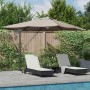 Parasol Roma de Brazo Lateral Taupe y Negro 352 x 251 x 265 cm