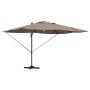 Parasol Roma de Brazo Lateral Taupe y Negro 352 x 251 x 265 cm