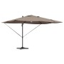 Parasol Roma de Brazo Lateral Taupe y Negro 352 x 251 x 265 cm