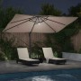 Parasol Roma de Brazo Lateral Taupe y Negro 352 x 251 x 265 cm
