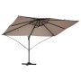 Parasol Roma de Brazo Lateral Taupe y Negro 352 x 251 x 265 cm