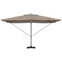 Parasol Roma de Brazo Lateral Taupe y Negro 352 x 251 x 265 cm