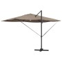 Parasol Roma de Brazo Lateral Taupe y Negro 352 x 251 x 265 cm