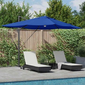 Parasol Roma de Brazo Lateral Azul y Negro 352 x 251 x 265 cm