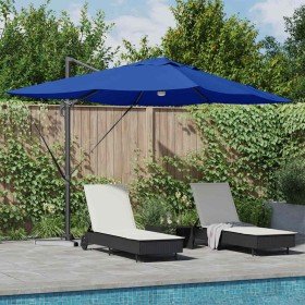 Parasol Roma de Brazo Lateral Azul y Negro 352 x 251 x 265 cm