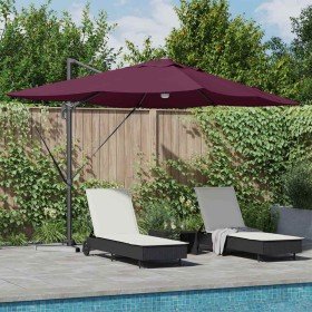 Parasol Roma de Brazo Lateral Rojo y Negro 352 x 251 x 265 cm