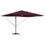 Parasol Roma de Brazo Lateral Rojo y Negro 352 x 251 x 265 cm