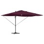 Parasol Roma de Brazo Lateral Rojo y Negro 352 x 251 x 265 cm