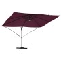 Parasol Roma de Brazo Lateral Rojo y Negro 352 x 251 x 265 cm