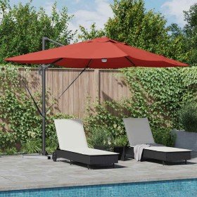 Parasol Roma de Brazo Lateral Rojo y Negro 352 x 251 x 265 cm