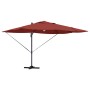Parasol Roma de Brazo Lateral Rojo y Negro 352 x 251 x 265 cm