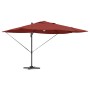 Parasol Roma de Brazo Lateral Rojo y Negro 352 x 251 x 265 cm