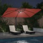 Parasol Roma de Brazo Lateral Rojo y Negro 352 x 251 x 265 cm