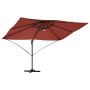 Parasol Roma de Brazo Lateral Rojo y Negro 352 x 251 x 265 cm