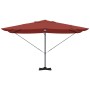 Parasol Roma de Brazo Lateral Rojo y Negro 352 x 251 x 265 cm