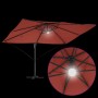 Parasol Roma de Brazo Lateral Rojo y Negro 352 x 251 x 265 cm