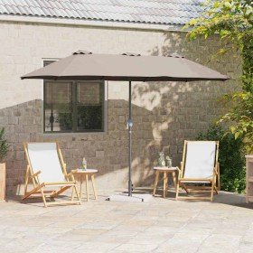 Parasol de jardín Taupé 370 x 197 x 239 cm