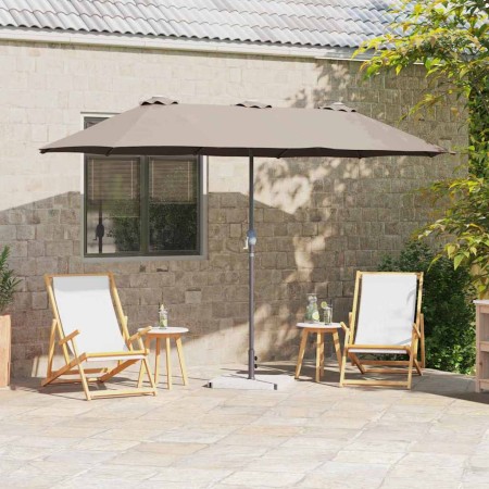 Parasol de jardín Taupé 370 x 197 x 239 cm en Sombrillas | Comprar online en Foro24