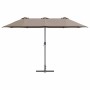 Parasol de jardín Taupé 370 x 197 x 239 cm