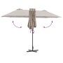 Parasol de jardín Taupé 370 x 197 x 239 cm