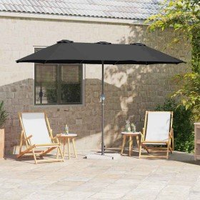 Parasol de jardín Negro 370 x 197 x 239 cm