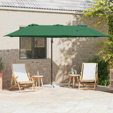 Parasol de jardín tipo cantilever Verde 372 x 198 x 243 cm