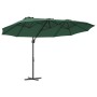 Parasol de jardín tipo cantilever Verde 372 x 198 x 243 cm