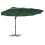 Parasol de jardín tipo cantilever Verde 372 x 198 x 243 cm
