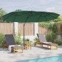 Parasol de jardín tipo cantilever Verde 372 x 198 x 243 cm