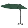 Parasol de jardín tipo cantilever Verde 372 x 198 x 243 cm