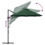Parasol de jardín tipo cantilever Verde 372 x 198 x 243 cm