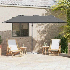 Parasol de jardín tipo cantilever Antracita 372 x 198 x 243 cm