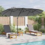 Parasol de jardín tipo cantilever Antracita 372 x 198 x 243 cm
