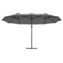 Parasol de jardín tipo cantilever Antracita 372 x 198 x 243 cm