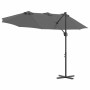 Parasol de jardín tipo cantilever Antracita 372 x 198 x 243 cm