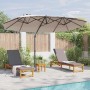 Parasol de jardín tipo cantilever Taupé 372 x 198 x 243 cm