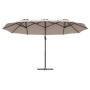 Parasol de jardín tipo cantilever Taupé 372 x 198 x 243 cm