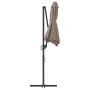 Parasol de jardín tipo cantilever Taupé 372 x 198 x 243 cm
