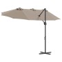 Parasol de jardín tipo cantilever Taupé 372 x 198 x 243 cm