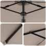Parasol de jardín tipo cantilever Taupé 372 x 198 x 243 cm