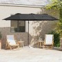 Parasol de jardín tipo cantilever Negro 372 x 198 x 243 cm