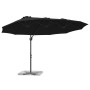 Parasol de jardín tipo cantilever Negro 372 x 198 x 243 cm