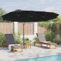 Parasol de jardín tipo cantilever Negro 372 x 198 x 243 cm