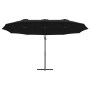 Parasol de jardín tipo cantilever Negro 372 x 198 x 243 cm